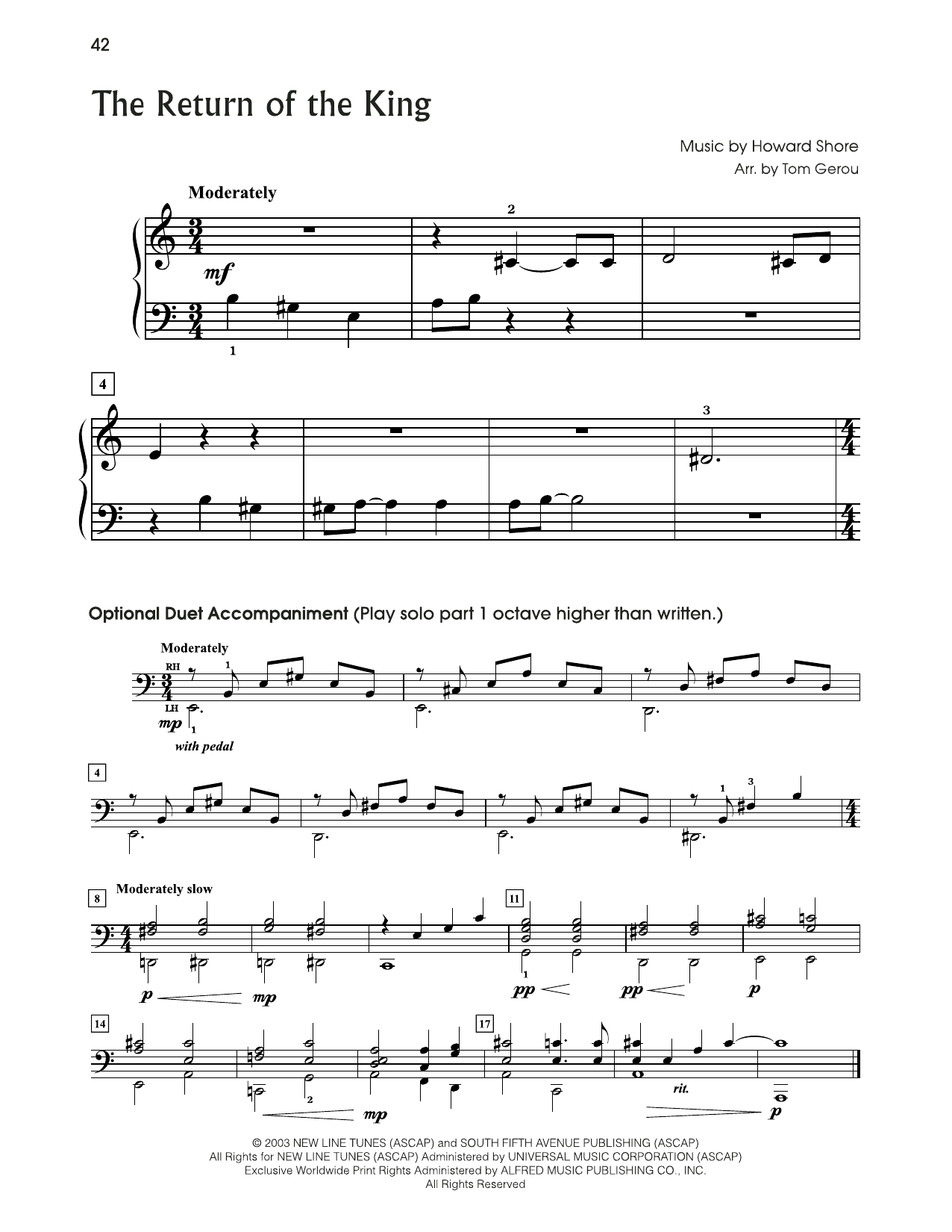 Produktbild zu: The Return Of The King (from The Lord Of The Rings) (arr. Tom Gerou)