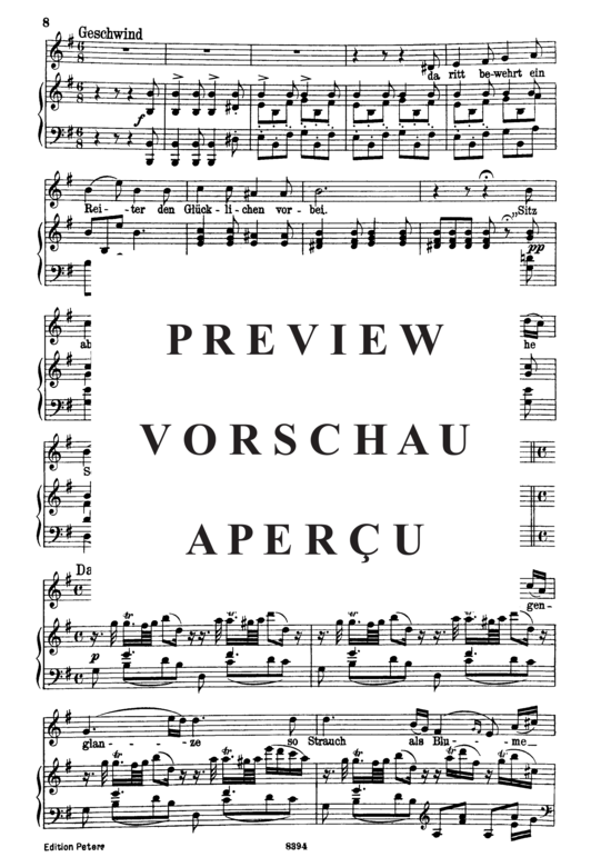 Product gallery: Page 3 of 5 Der Schäfer und der Reiter D.517, , High Voice and Piano