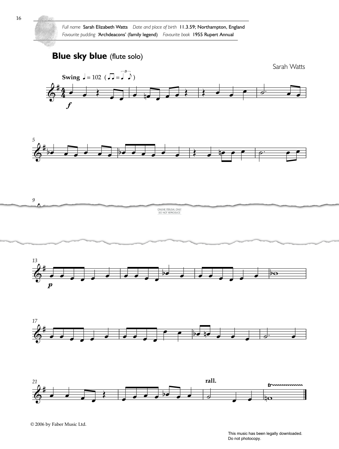 Product gallery: Page 1 of 1 Blue Sky Blue, Sarah Watts