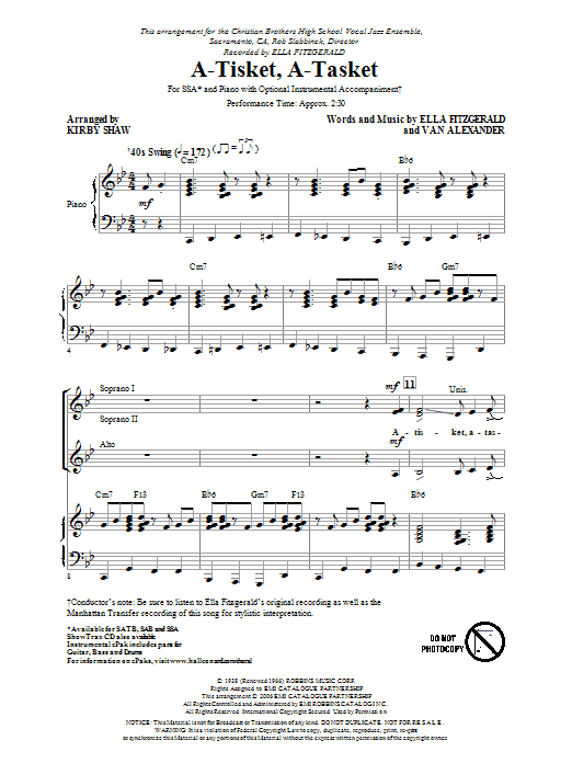 Produktgalerie: Seite 1 von 1 A-Tisket, A-Tasket, Kirby Shaw, Chor