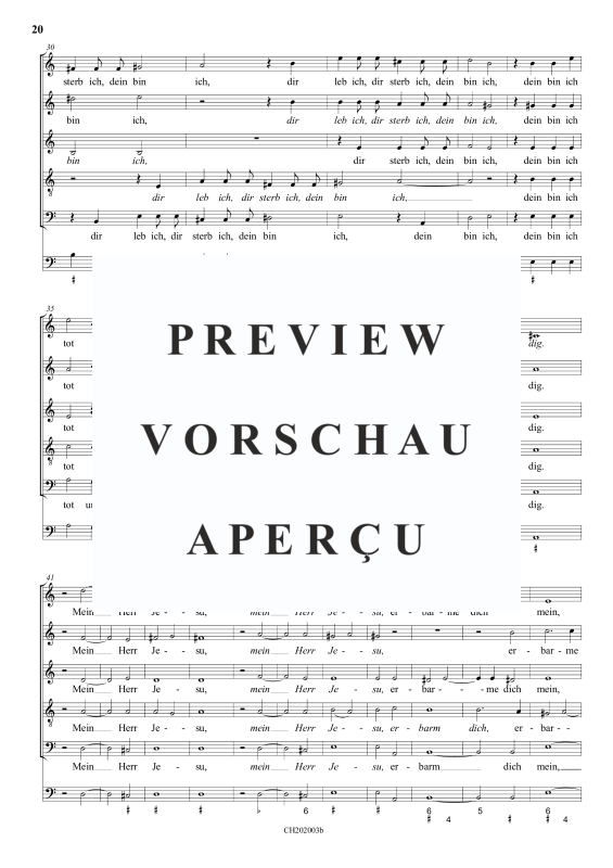 gallery: Mein Herr Jesu, dir leb ich , , (Gemischter Chor)