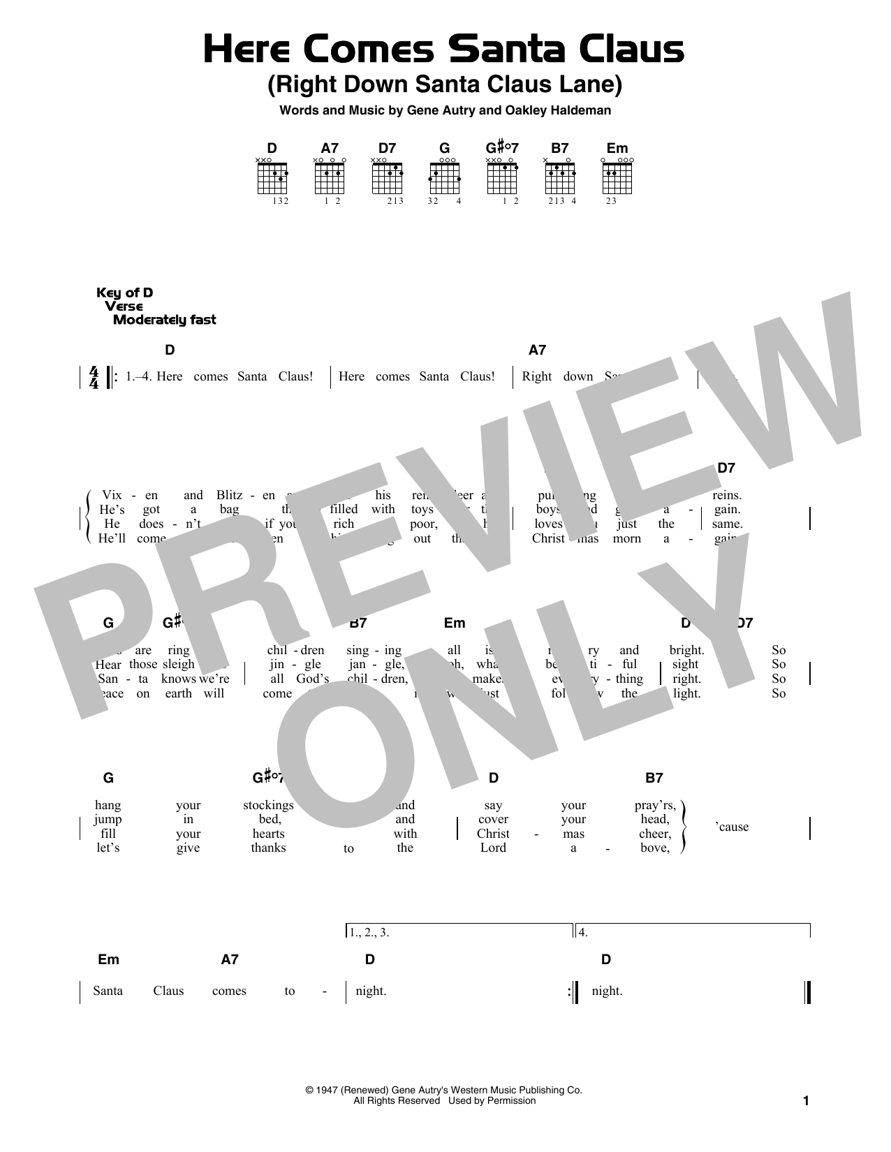 Product gallery: Page 1 of 1 Here Comes Santa Claus (Right Down Santa Claus Lane), Gene Autry