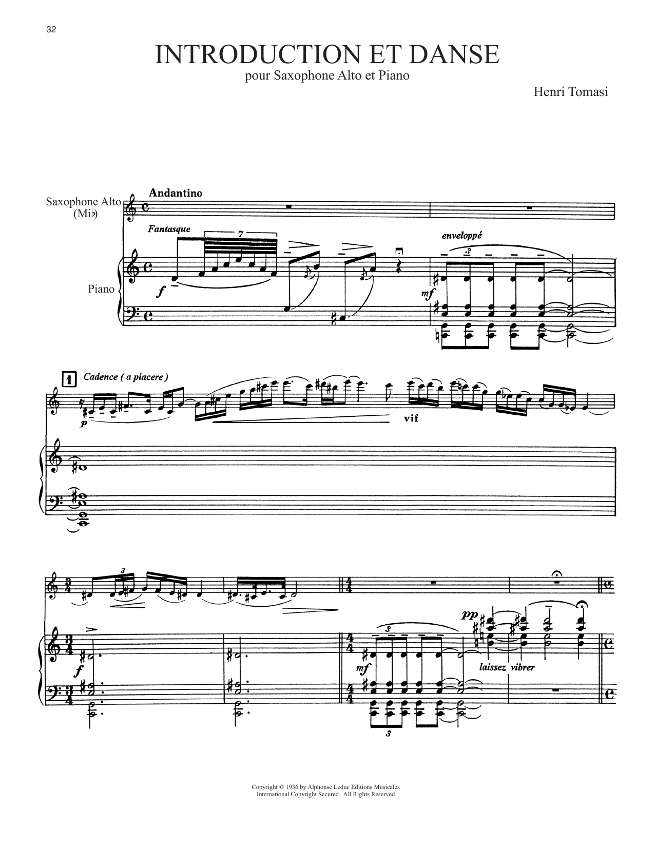 Product gallery: Page 1 of 1 Introduction Et Danse, Henri Tomasi