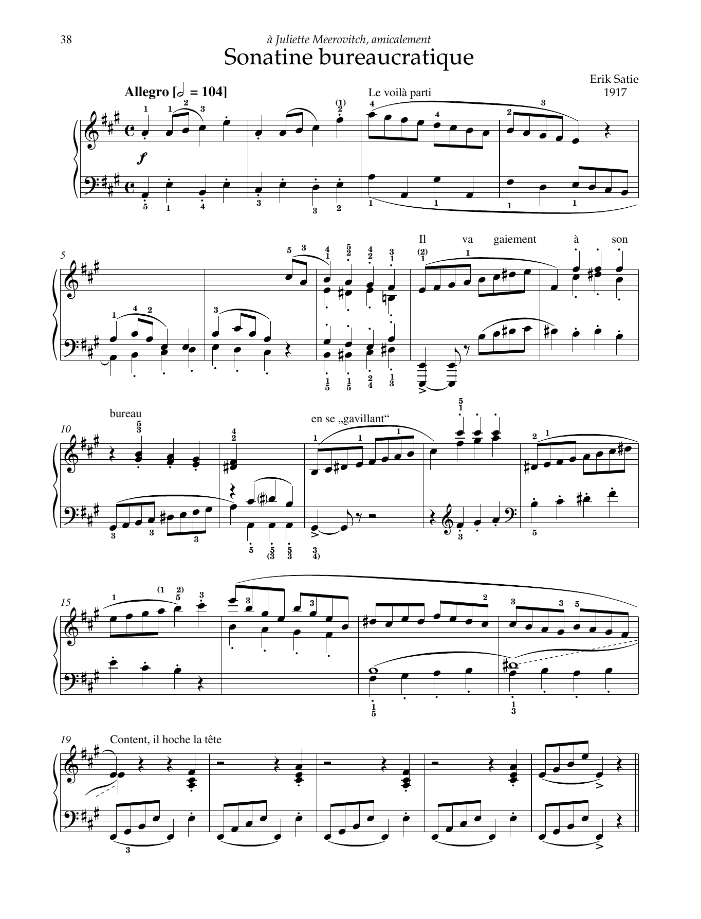 Product gallery: Page 1 of 1 Sonatine bureaucratique, Erik Satie