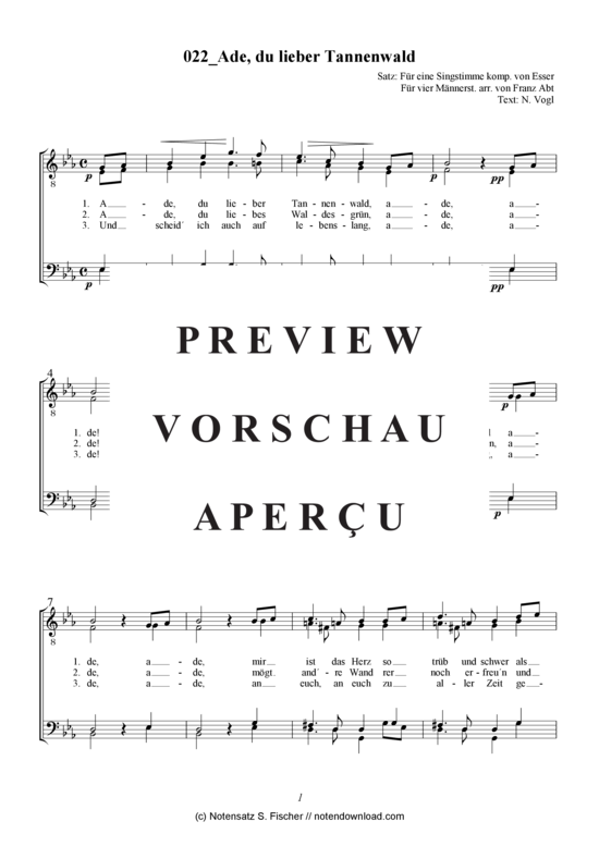 Product gallery: Page 2 of 3 Ade, du lieber Tannenwald , , (male choir)