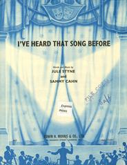 cover: I've Heard That Song Before (from 'Youth On Parade'), Jule Styne