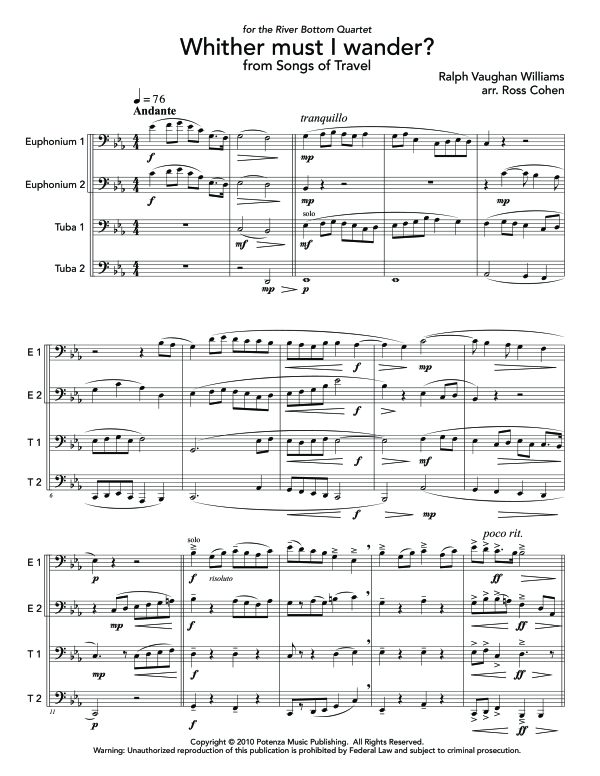 Product gallery: Page 1 of 11 Whither Must I Wander?, , (Tuba Quartett EETT)