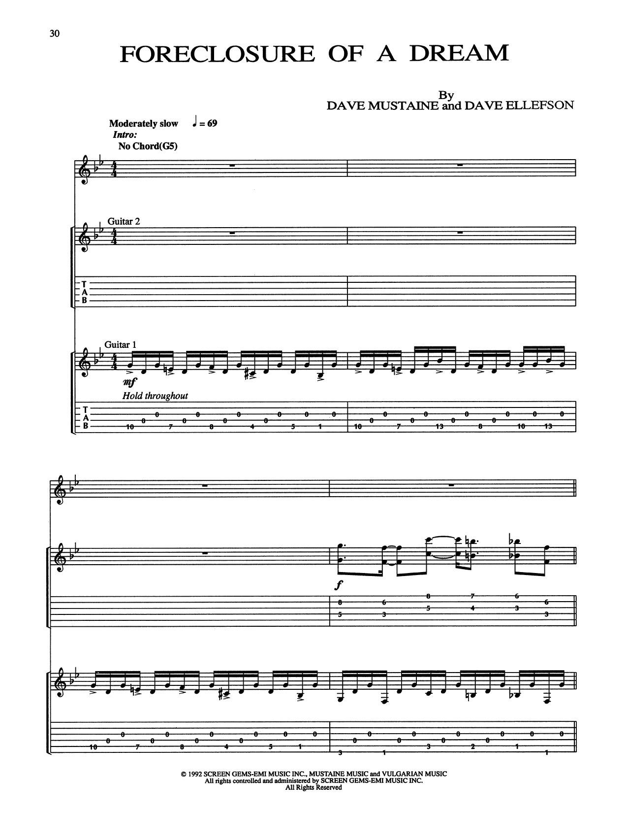 Produktgalerie: Seite 1 von 1 Foreclosure Of A Dream, Megadeth, Gitarre