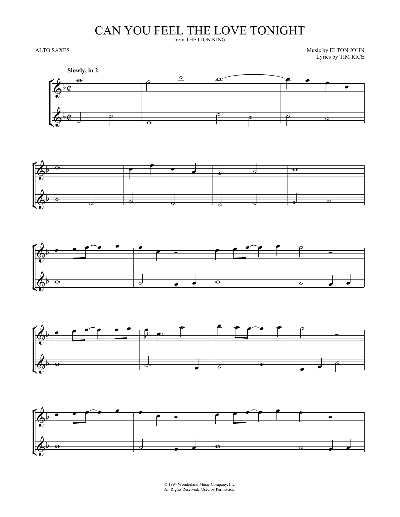 Product gallery: Page 1 of 1 Can You Feel the Love Tonight (from The Lion King), Elton John