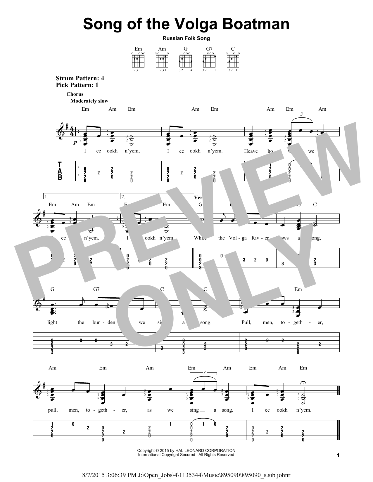 Produktbild zu: Song Of The Volga Boatman