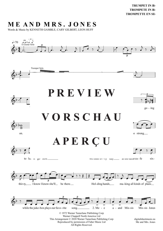 Produktgalerie: Seite 2 von 4 Me And Mrs Jones , Paul, Billy, Trompete in B