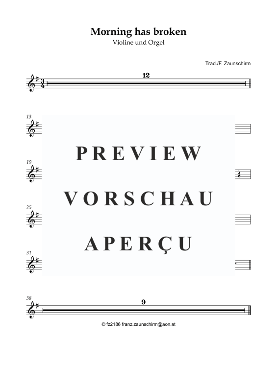 Produktgalerie: Seite 5 von 7 Morning has broken, , Violine und Orgel