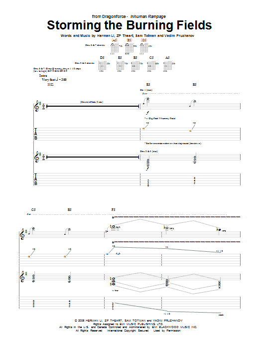 Produktgalerie: Seite 1 von 1 Storming The Burning Fields, Dragonforce, Gitarre