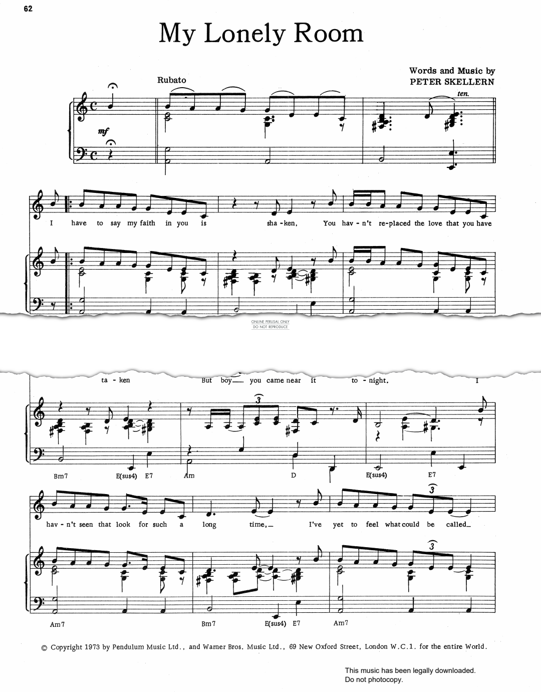 gallery: My Lonely Room, Peter Skellern