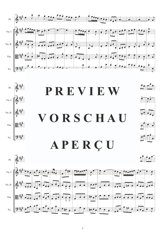 Produktgalerie: Seite 8 von 11 Concerto No.10 to 5 in A-Dur Op.5, , Querflöte Solo und Streicher Ensemble