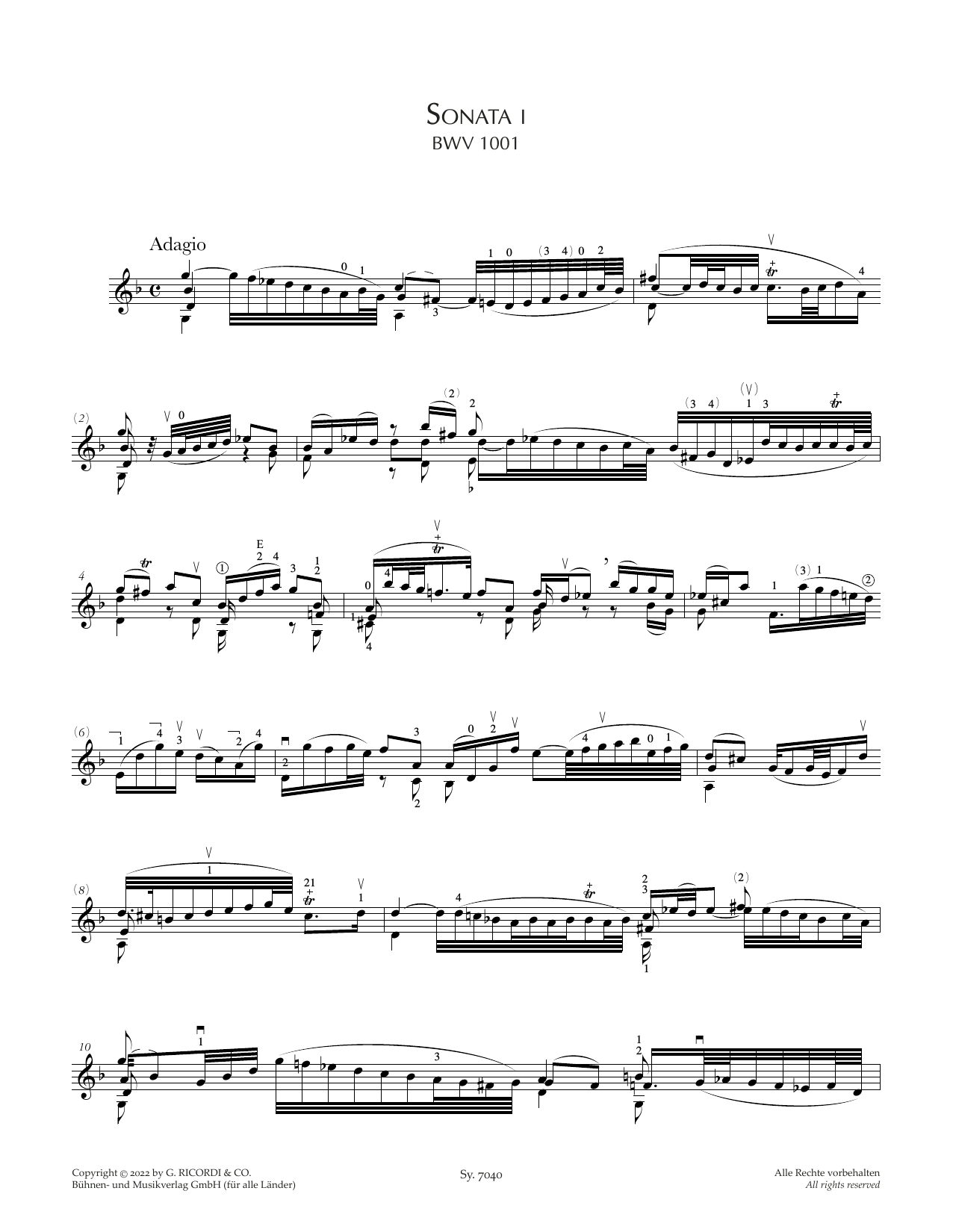 Produktgalerie: Seite 1 von 1 Sonata I, BWV 1001, Johann Sebastian Bach, Violine