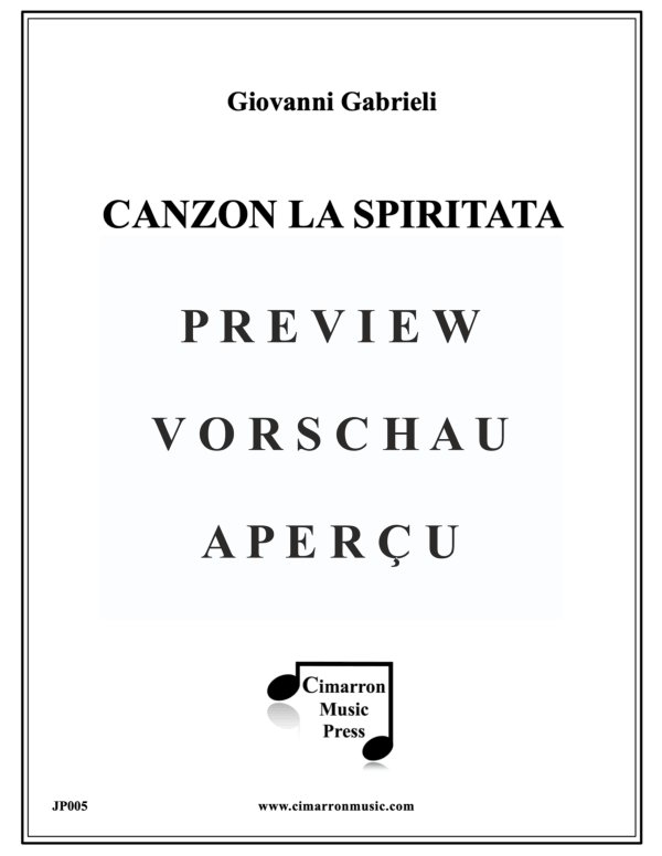 Produktgalerie: Seite 2 von 11 Canzon La Spiritata, , Blechbläser Quintett