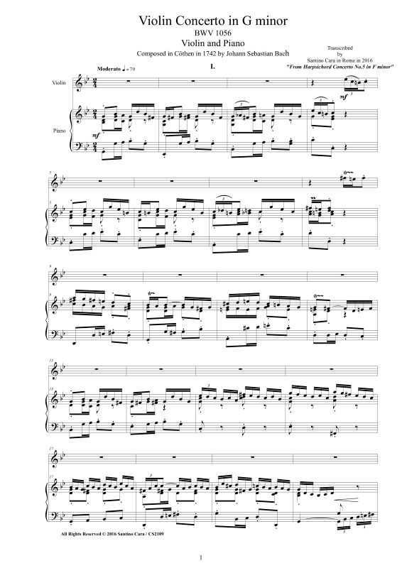 Produktbild zu: Violinkonzert in G-Moll BWV 1056Johann Sebastian Bach