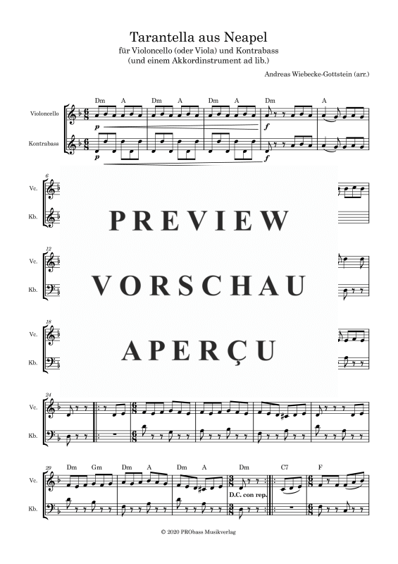 Produktgalerie: Seite 11 von 11 Tarantella aus Neapel, , Cello und Kontrabass