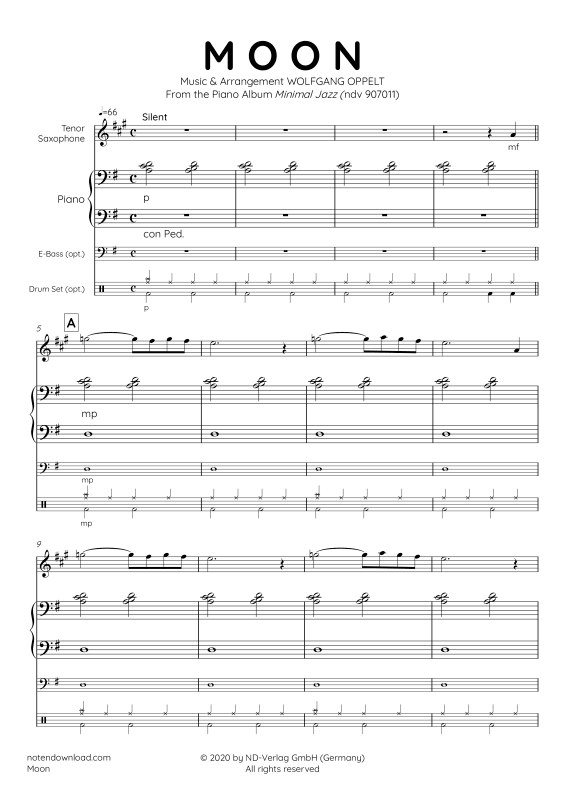 Produktgalerie: Seite 1 von 11 Moon, , Tenor Saxophon und Klavier - E-Bass und Drum Set optional