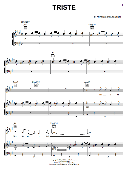 Product gallery: Page 1 of 1 Triste, Antonio Carlos Jobim