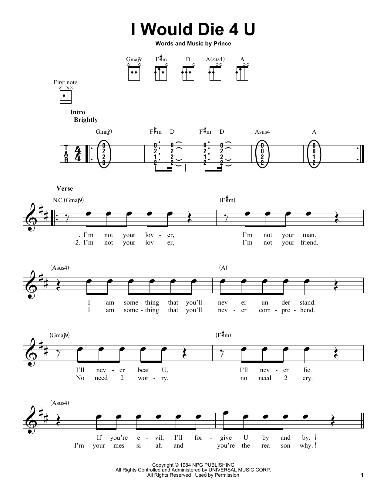 Product picture to:  I Would Die 4 U - Prince