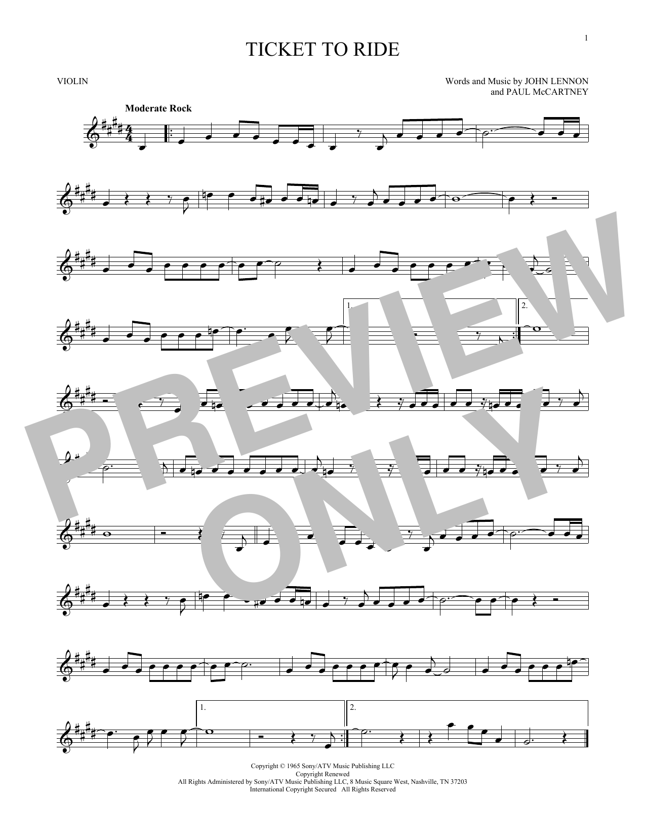 Product gallery: Page 1 of 1 Ticket To Ride, The Beatles