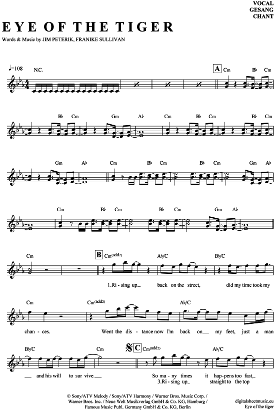 Product gallery: Page 1 of 4 Eye of the tiger , Survivor, (vocals)
