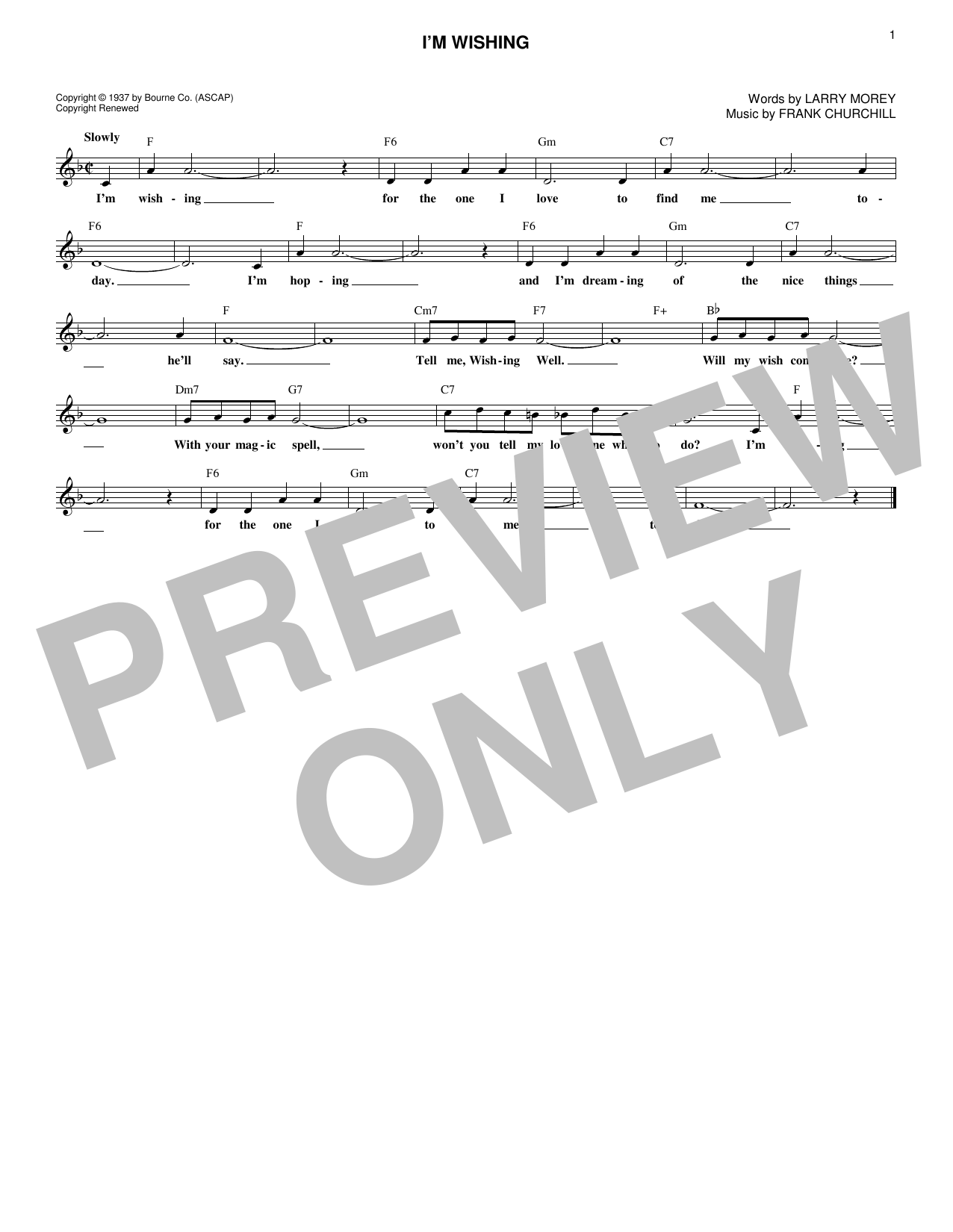 Produktbild zu: I'm Wishing (from Snow White And The Seven Dwarfs)