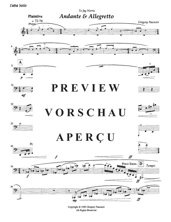 Produktgalerie: Seite 20 von 21 Andante and Allegretto , , (Tuba + Klavier)