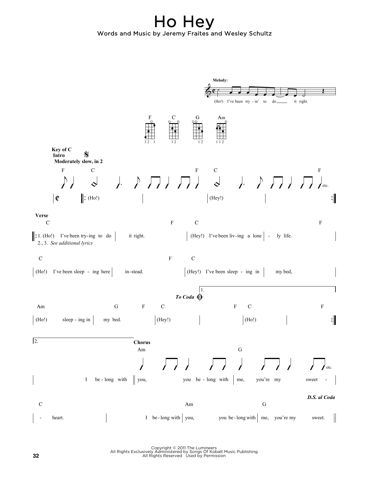 Produktgalerie: Seite 1 von 1 Ho Hey (arr. Fred Sokolow), The Lumineers