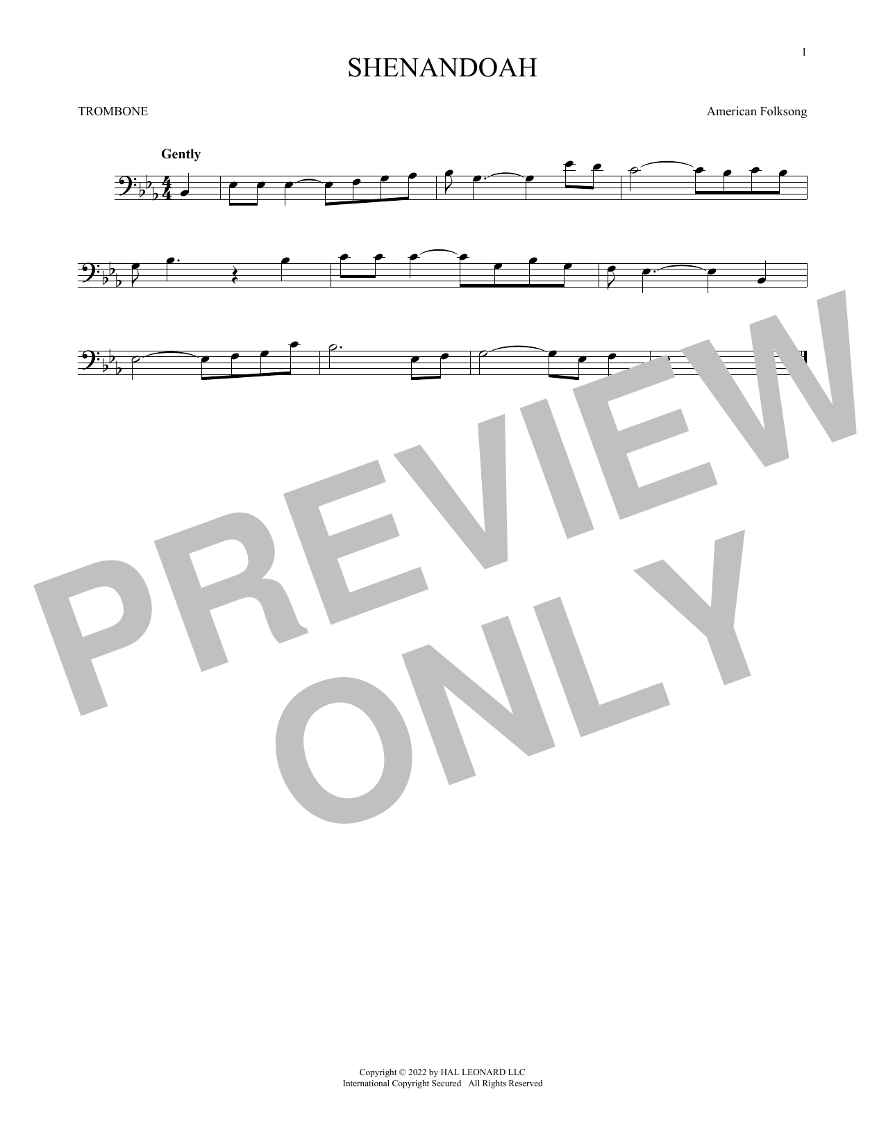 Product gallery: Page 1 of 1 Shenandoah, American Folksong