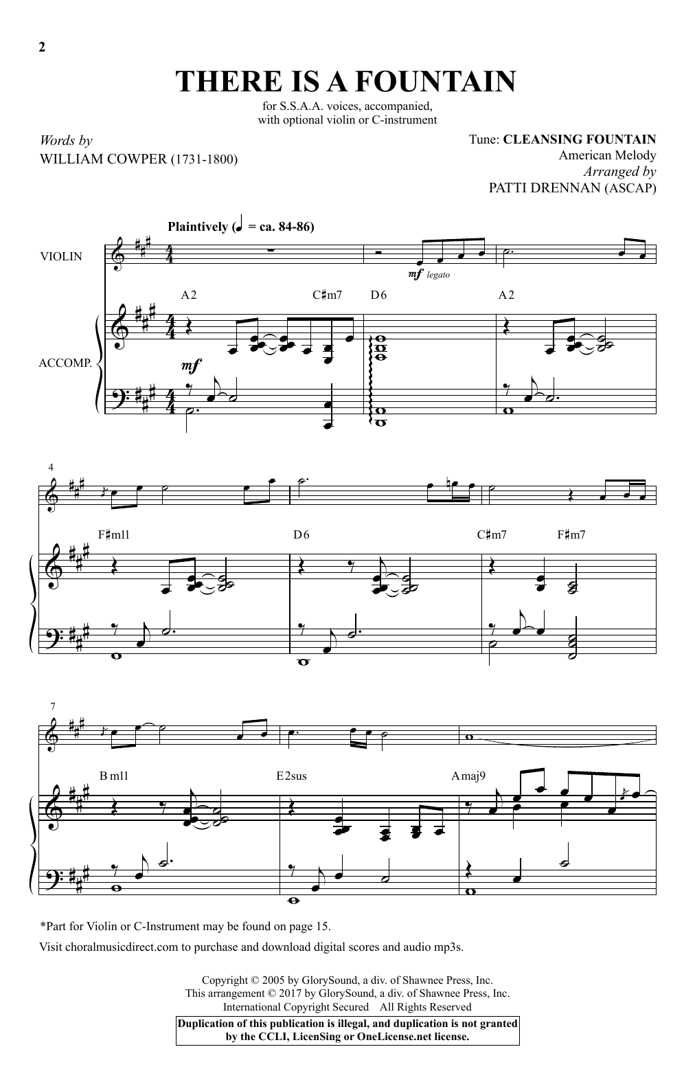 Produktgalerie: Seite 1 von 1 There Is A Fountain, Patti Drennan, Chor