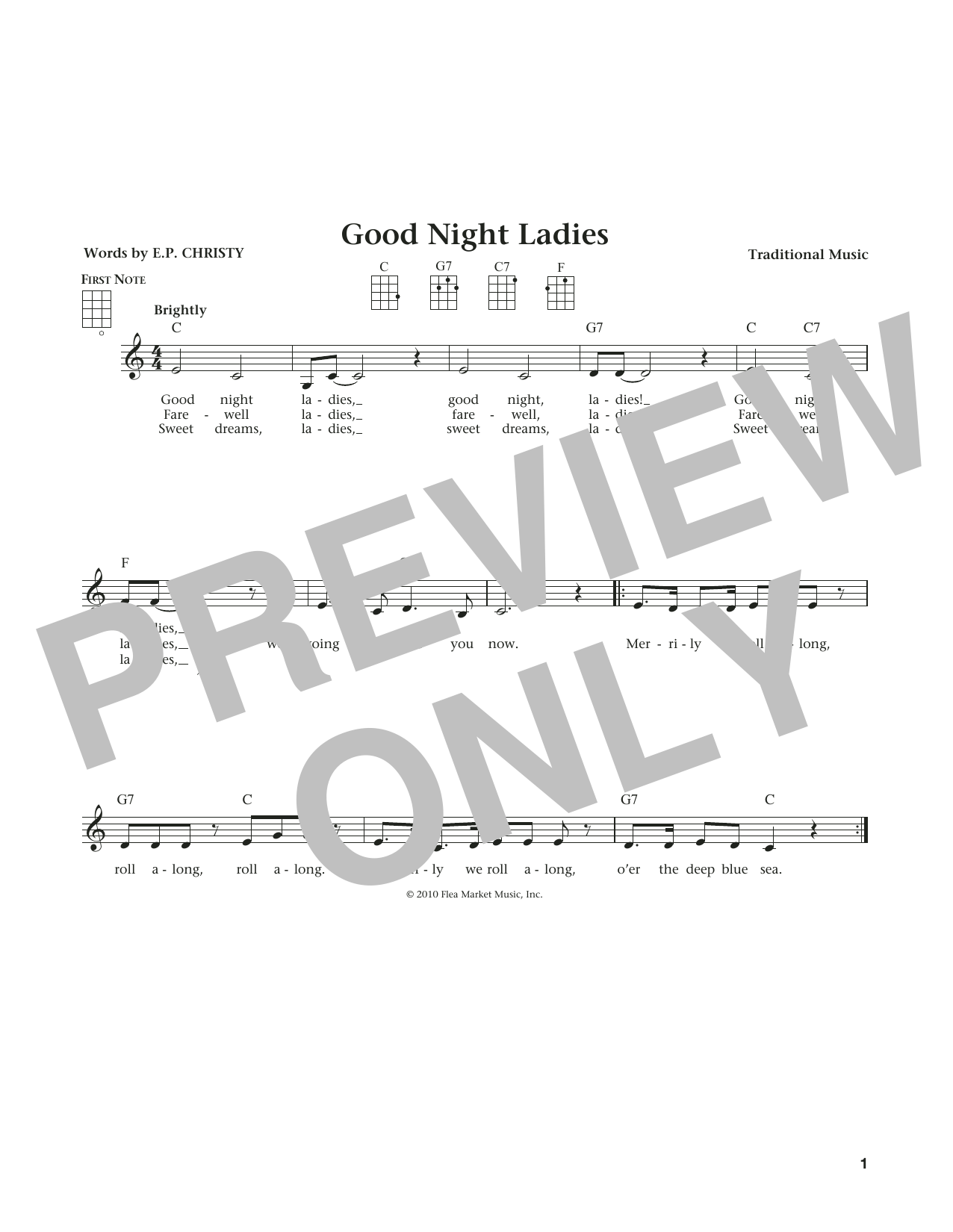 Product gallery: Page 1 of 1 Good Night Ladies (from The Daily Ukulele) (arr. Liz and Jim Beloff), Traditional Music