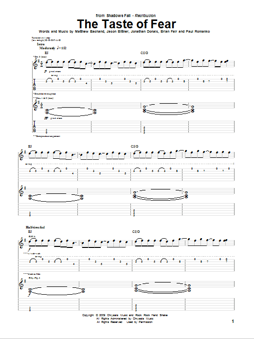 Produktgalerie: Seite 1 von 1 The Taste Of Fear, Shadows Fall, Gitarre