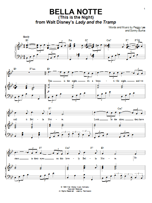 Produktbild zu: Bella Notte (This Is The Night) (from Lady And The Tramp)