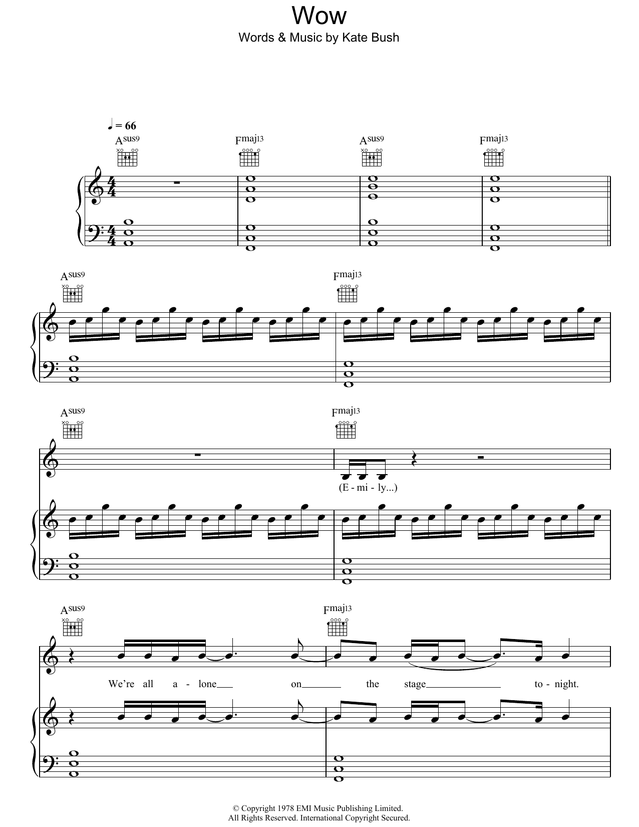 Produktgalerie: Seite 1 von 1 Wow, Kate Bush, Gesang, Gitarre, Klavier