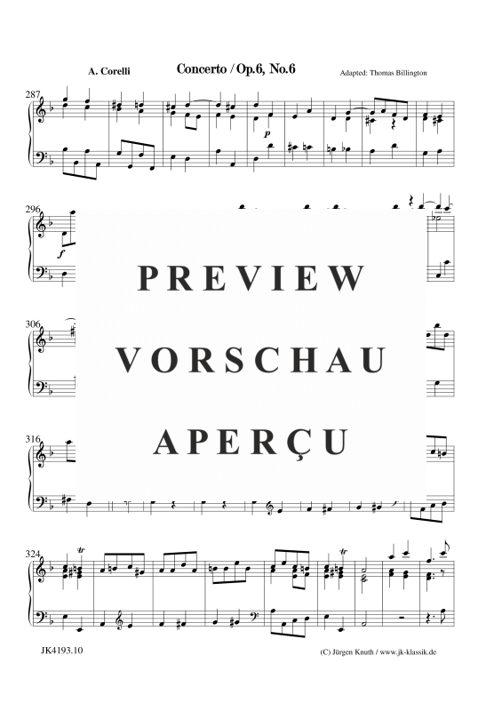 gallery: Concerto Op.6. No.6, , Klavier/Cembalo Solo