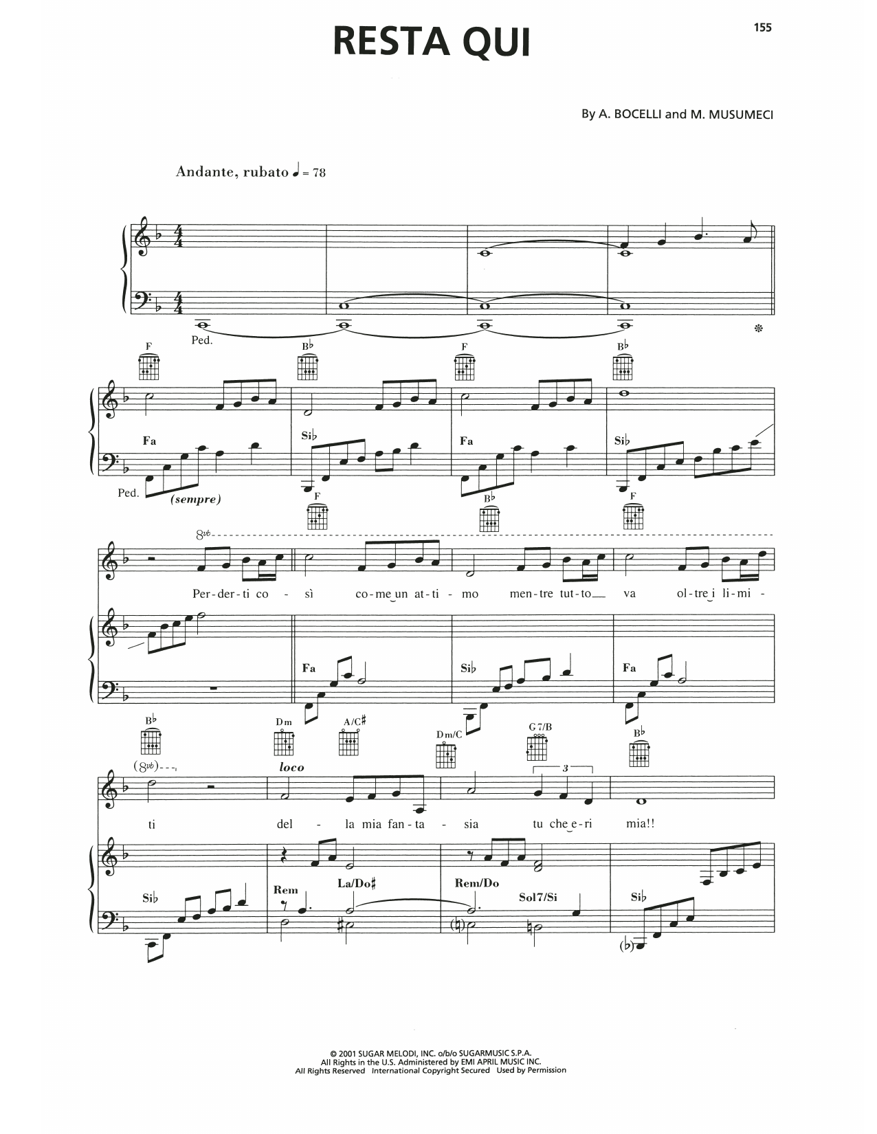 Produktgalerie: Seite 1 von 1 Resta Qui, Andrea Bocelli, Gesang, Gitarre, Klavier