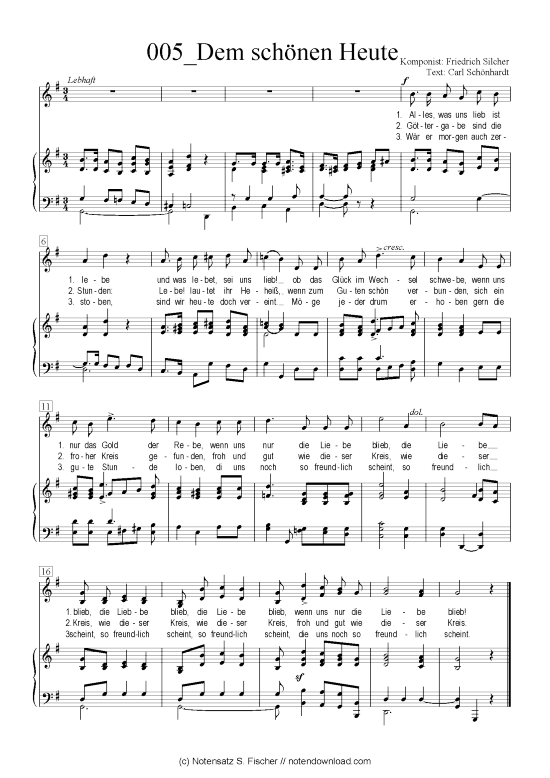 Produktbild zu: Dem schönen Heute Friedrich Silcher / Carl Schönhardt