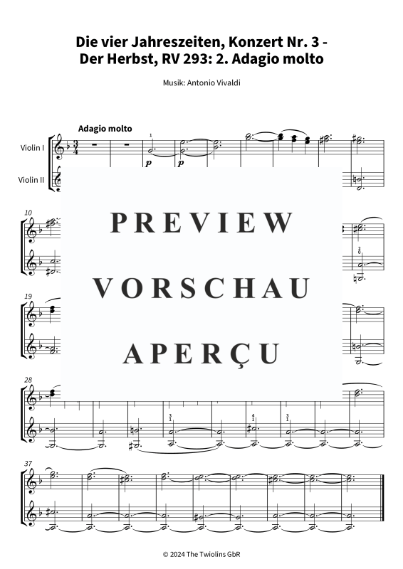 gallery: Die vier Jahreszeiten, Konzert Nr. 3 - Der Herbst - 2. Adagio molto, The Twiolins, (Duett 2x Violine)