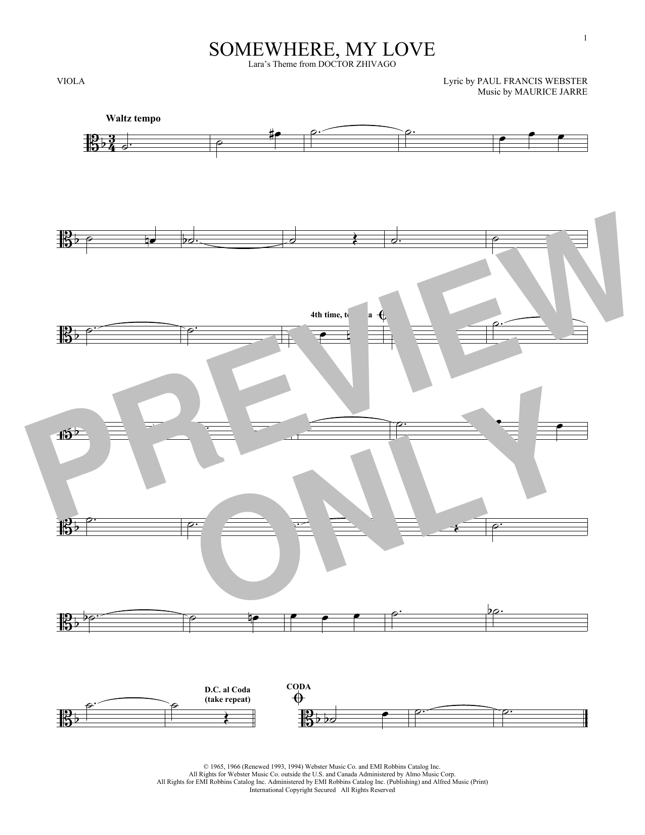 Product gallery: Page 1 of 1 Somewhere, My Love, Maurice Jarre