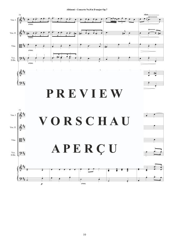 Product gallery: Page 11 of 11 Concerto No.8 in D-Dur Op.7, , 2 Solo Oboes, String Ensemble, and Harpsichord (Bc)