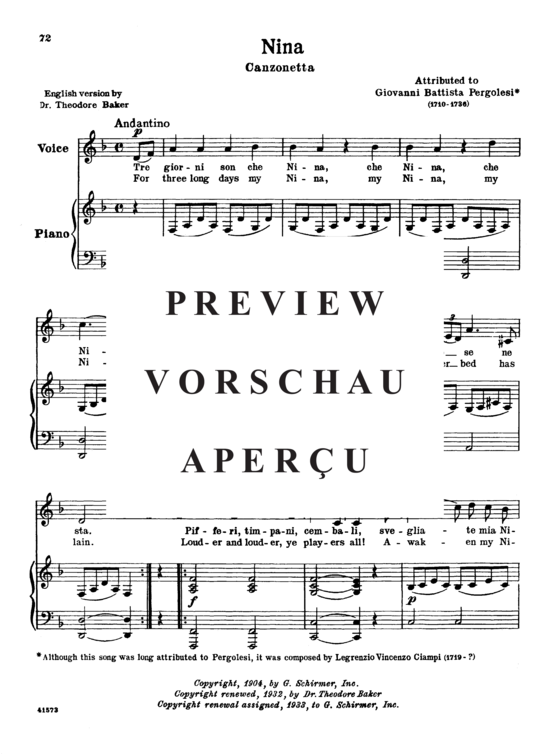 Product gallery: Page 2 of 3 Nina, Parisotti, Alessandro, Low Voice and Piano