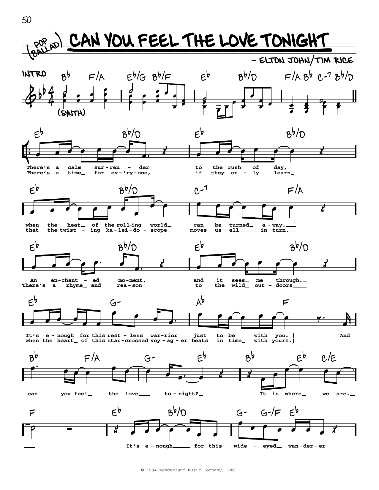 Produktbild zu:  Can You Feel The Love Tonight (from The Lion King) - Elton John