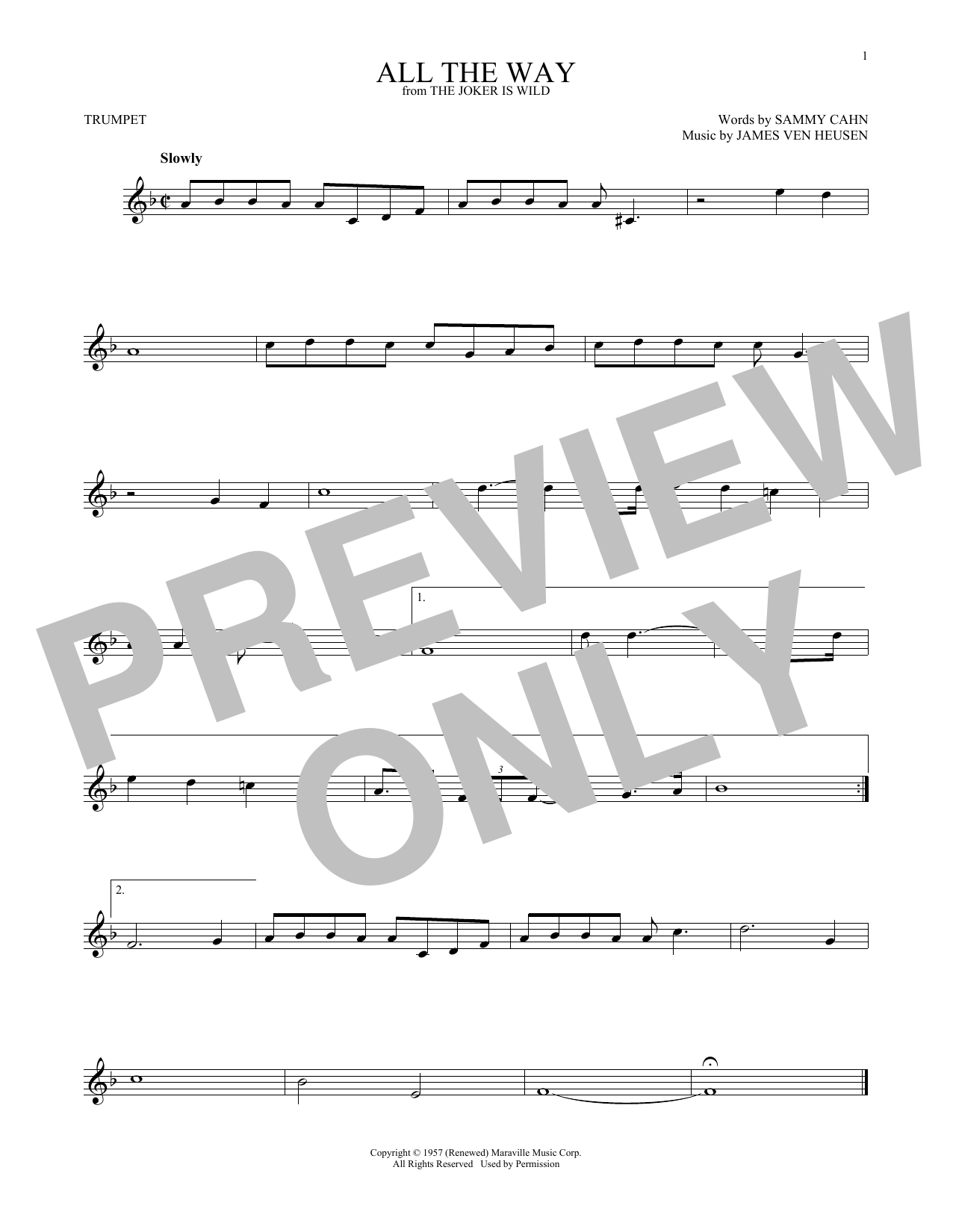 Produktgalerie: Seite 1 von 1 All The Way, James Van Heusen, Trompete