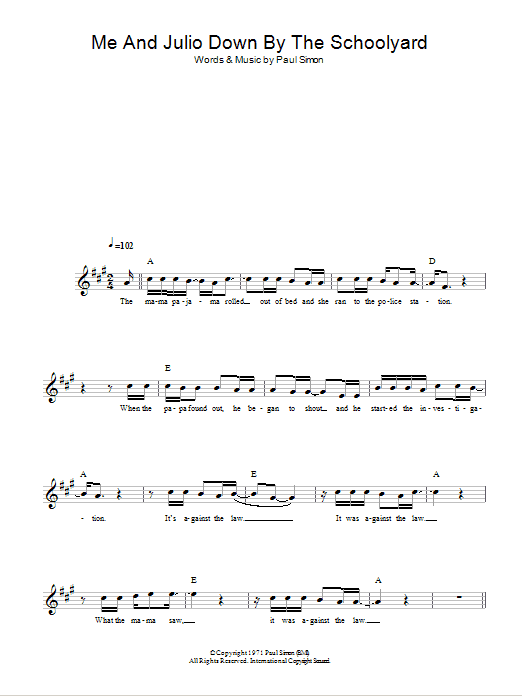 Produktgalerie: Seite 1 von 1 Me And Julio Down By The Schoolyard, Paul Simon, Melodieinstrument