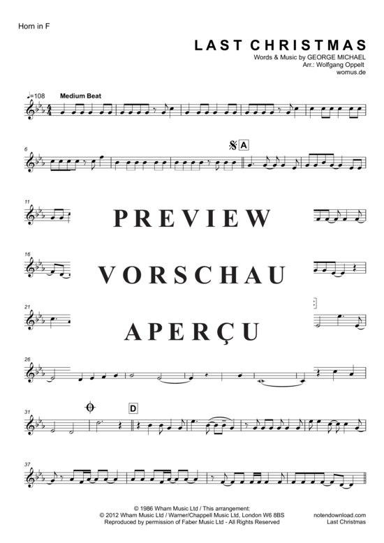 Produktgalerie: Seite 10 von 17 Last Christmas , Michael, George, (Blechbläser Quintett/Ensemble)