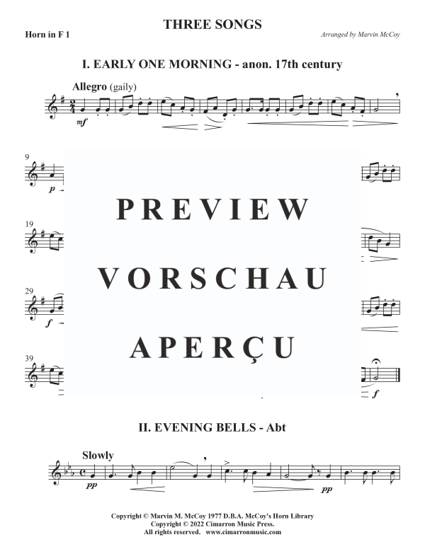 Product gallery: Page 7 of 11 Three Songs, , Horn Quartet