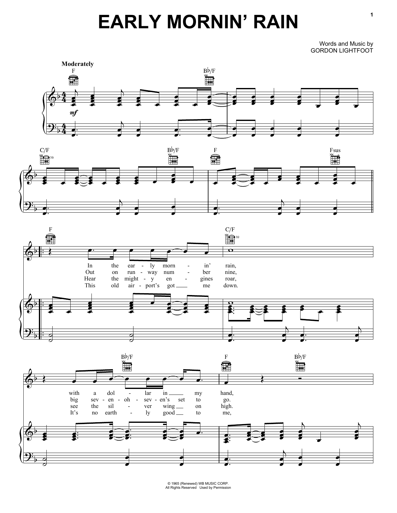 Produktgalerie: Seite 1 von 1 Early Mornin' Rain, Elvis Presley, Gesang, Gitarre, Klavier